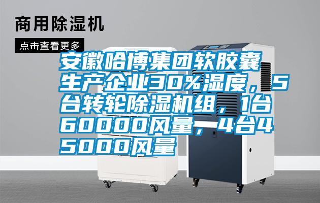 安徽哈博集团软胶囊生产企业30%湿度，5台转轮除湿机组，1台60000风量，4台45000风量